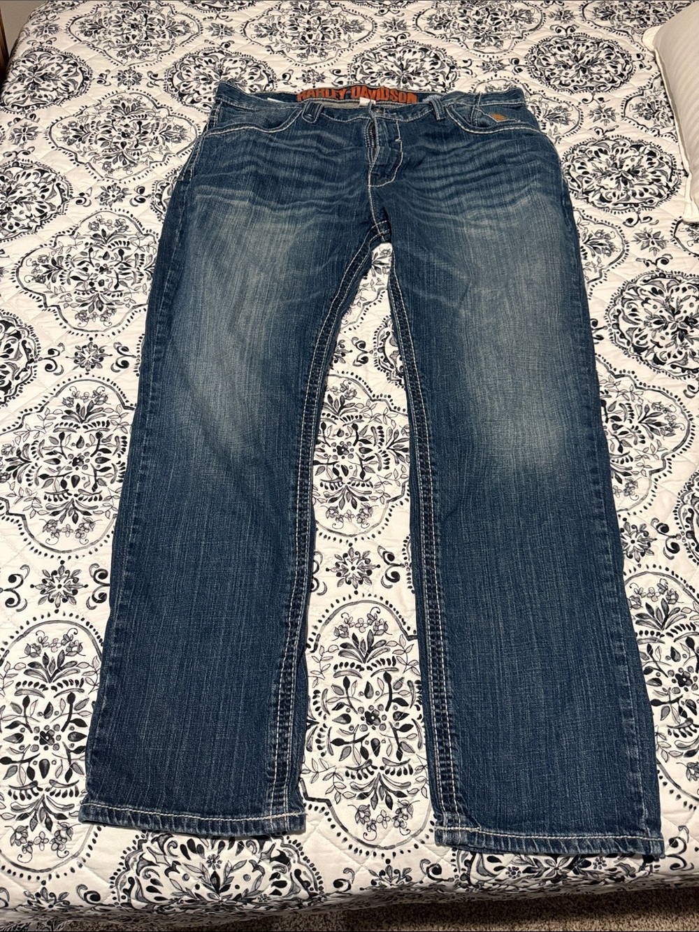 Harley-Davidson Men's Medium Blue Straight Jeans